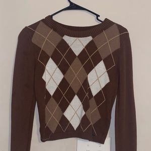 brown preppy sweater|| Hollister|| size small ||